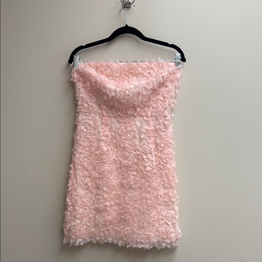 Blush Strapless Floral Dress